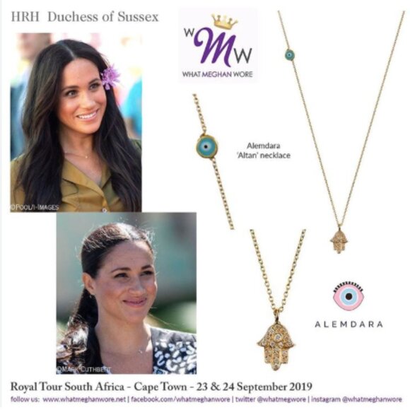 Alemdara Evil Eye Altan Necklace worn by Duchess Meghan Markle - Picture 4 of 5